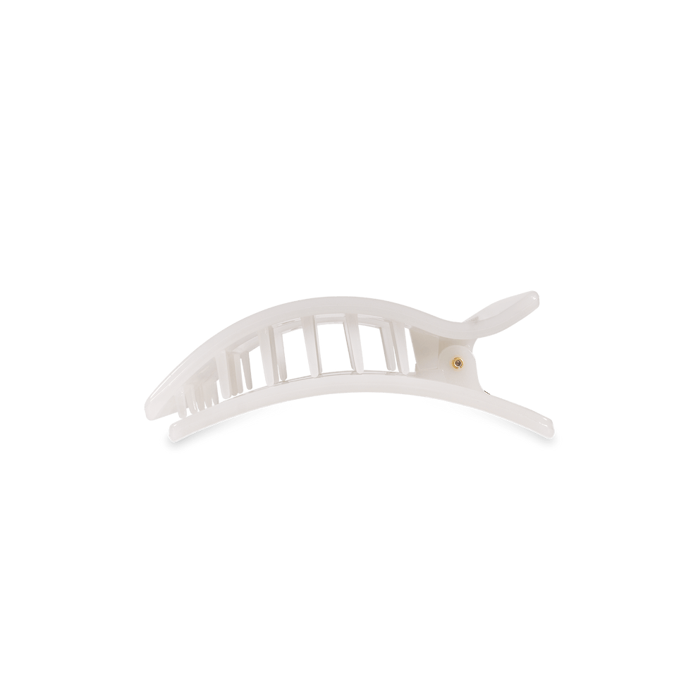 Coconut White Small Flat Rectangle Hair Clip - Hair Clips - TELETIES
