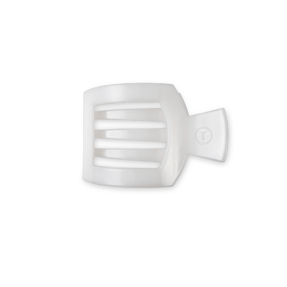 Coconut White Small Flat Square Clip - Small Hair Clip - TELETIES
