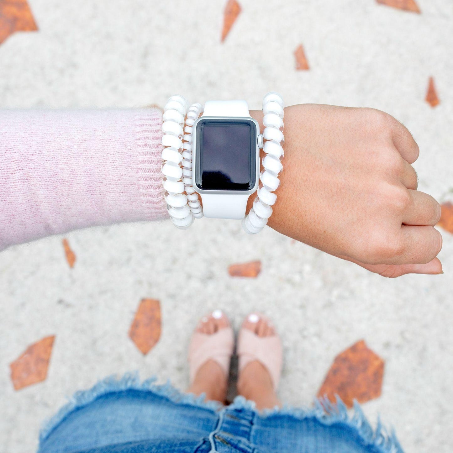 TELETIES - Coconut White Small Hair Ties in White - Small