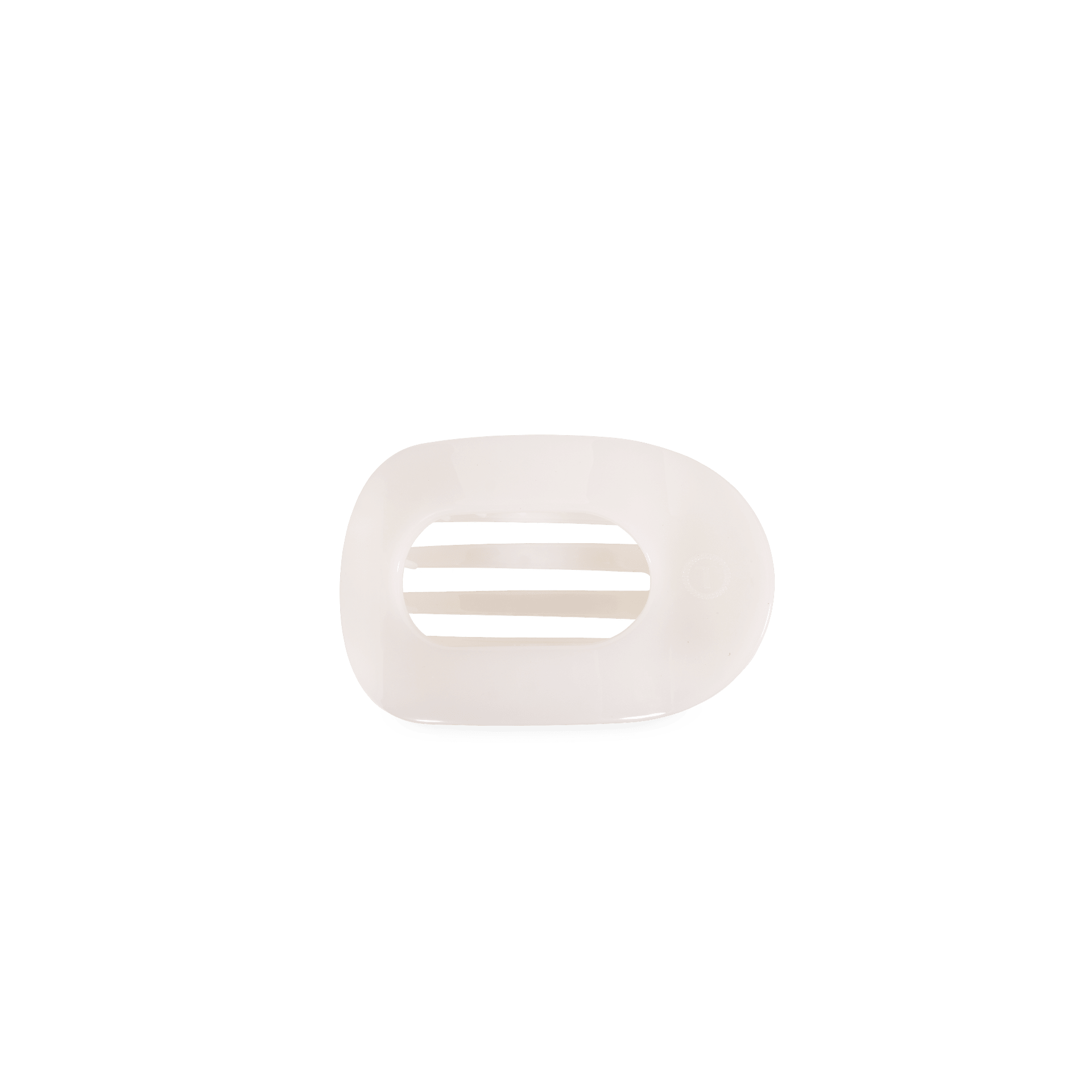 Coconut White Tiny Flat Round Clip in White | TELETIES