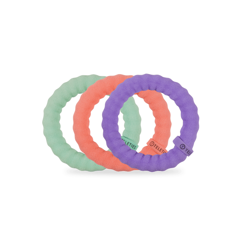 TELETIES - Color Rush Large Nylon Hair Ties in Purple Green Orange - Large - Image 2