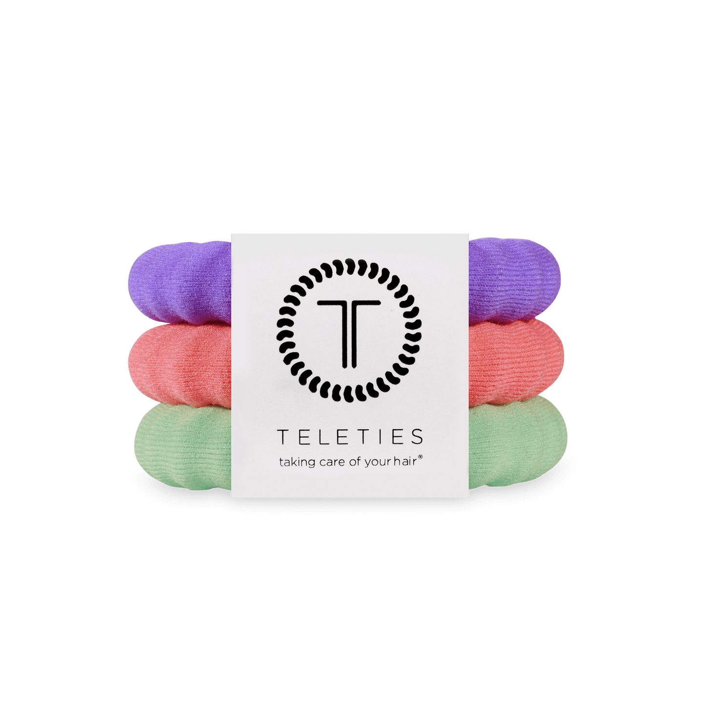 TELETIES - Color Rush Large Nylon Hair Ties in Purple Green Orange - Large