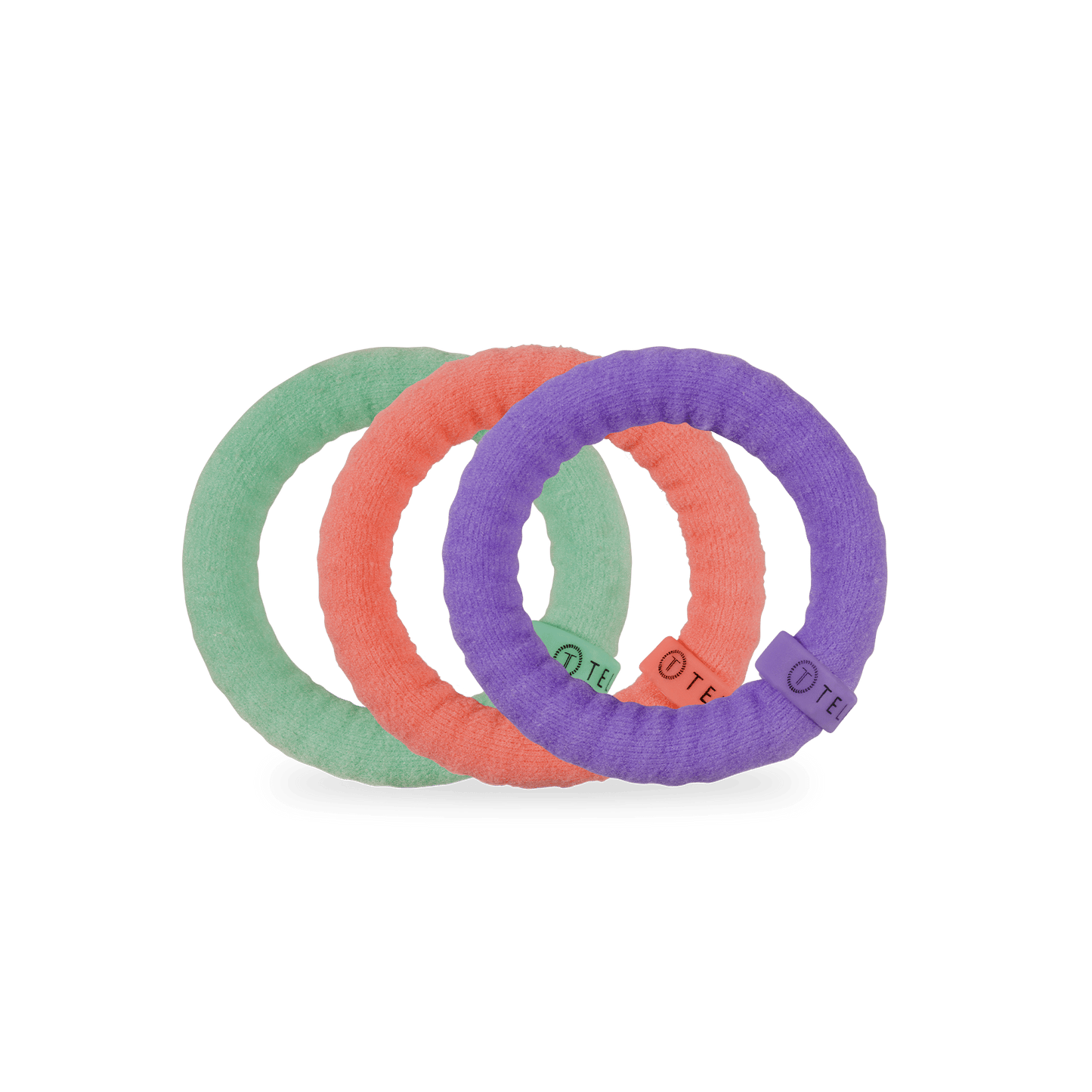 TELETIES - Color Rush Small Nylon Hair Ties in Purple Green Orange - Small