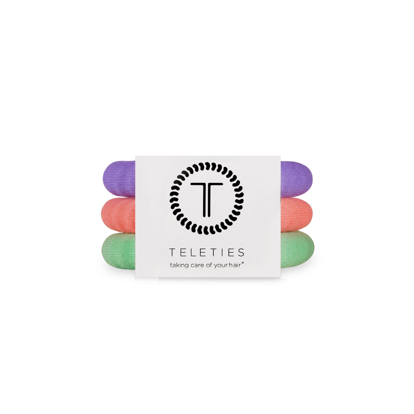TELETIES - Color Rush Small Nylon Hair Ties in Purple Green Orange - Small