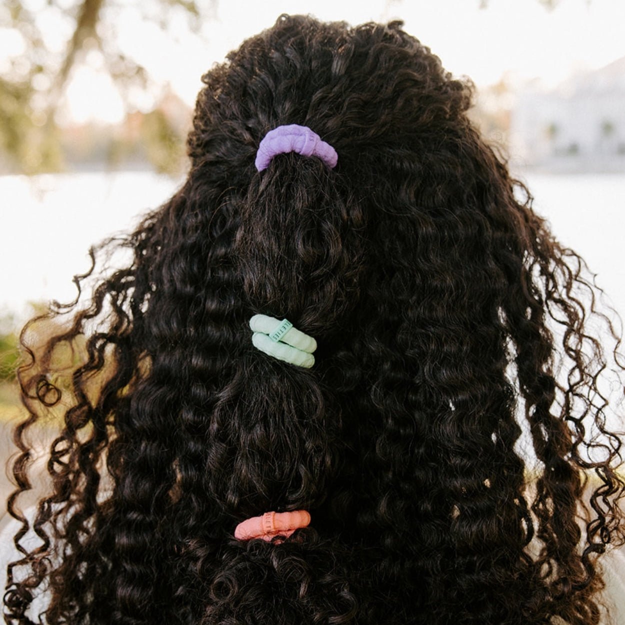 TELETIES - Color Rush Small Nylon Hair Ties in Purple Green Orange - Small