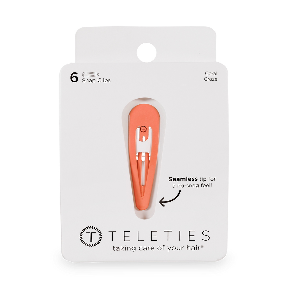 Coral Craze Snap Clips (6Ct) - Hair Clips - TELETIES
