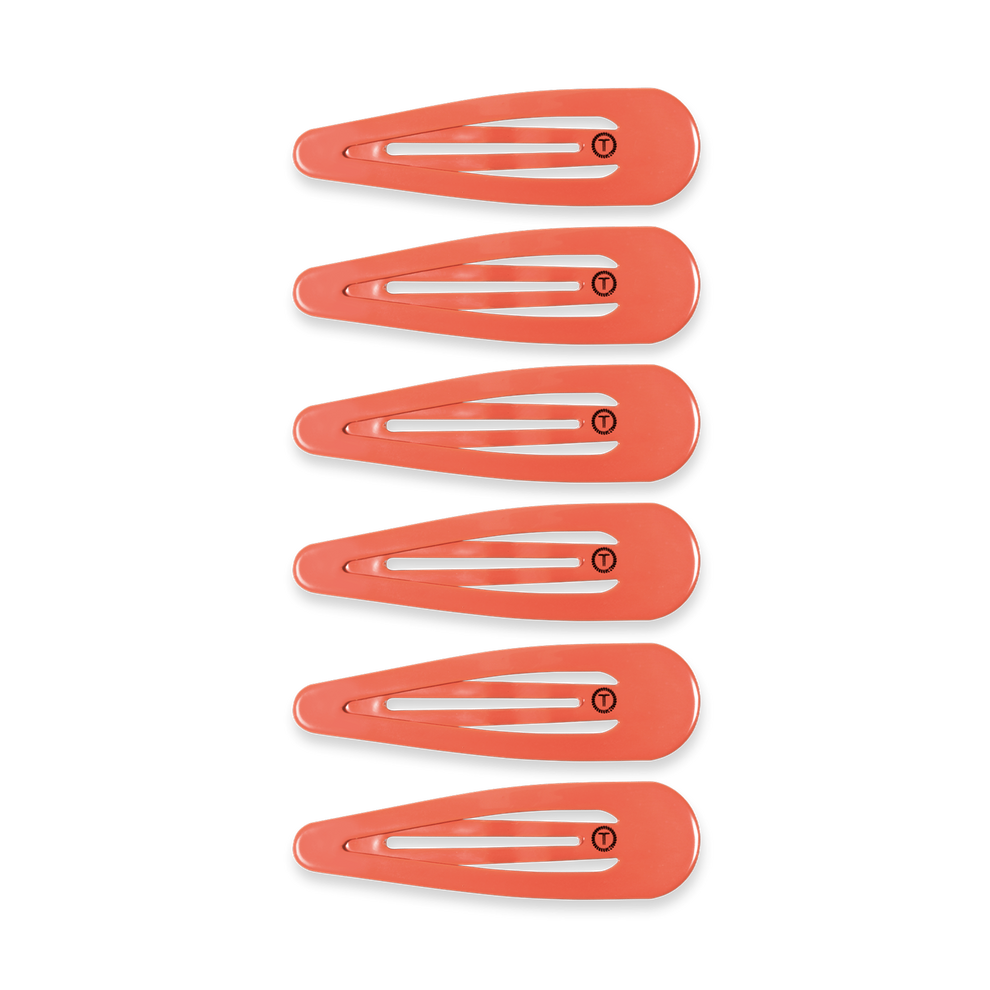 Coral Craze Snap Clips (6Ct) - Hair Clips - TELETIES
