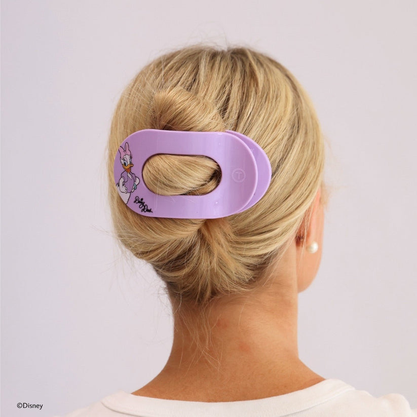 TELETIES - Daisy Duck Large Flat Round Hair Clip in Purple - Large - Image 5