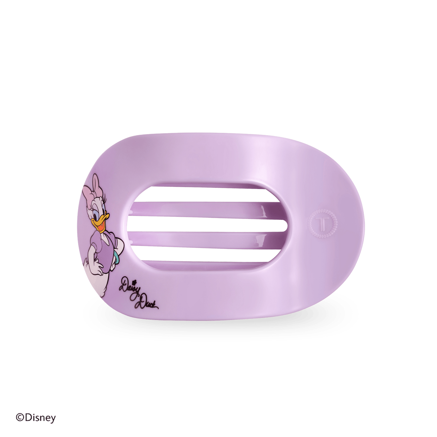 TELETIES - Daisy Duck Medium Flat Round Hair Clip in Purple - Medium