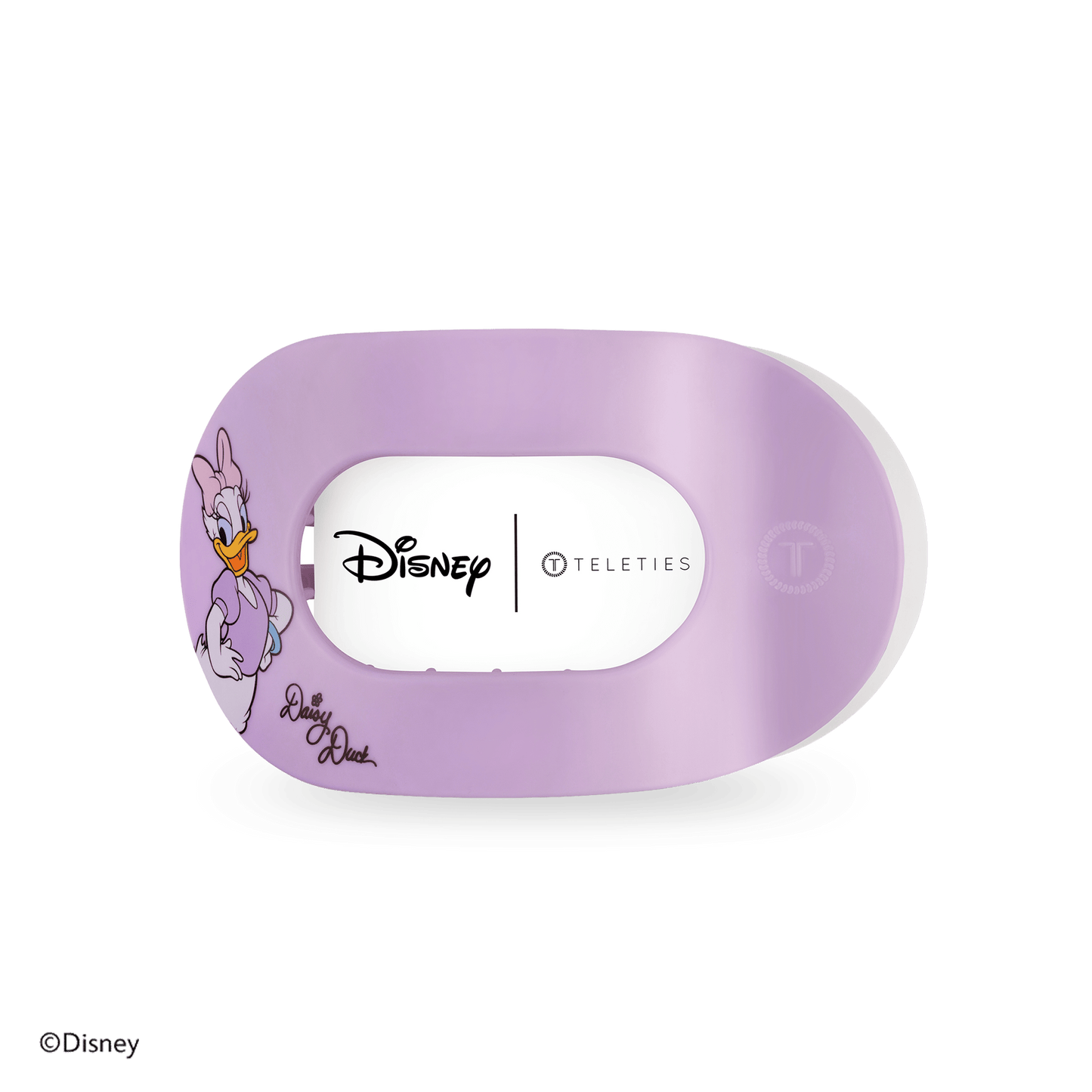 TELETIES - Daisy Duck Medium Flat Round Hair Clip in Purple - Medium