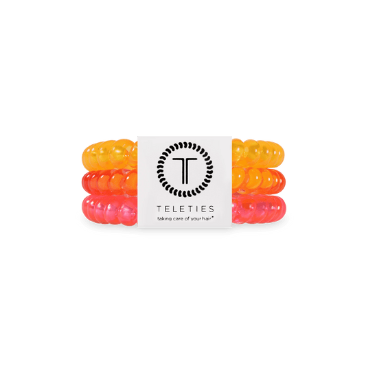 Day Rave Small Hair Ties in Pink Orange - Small