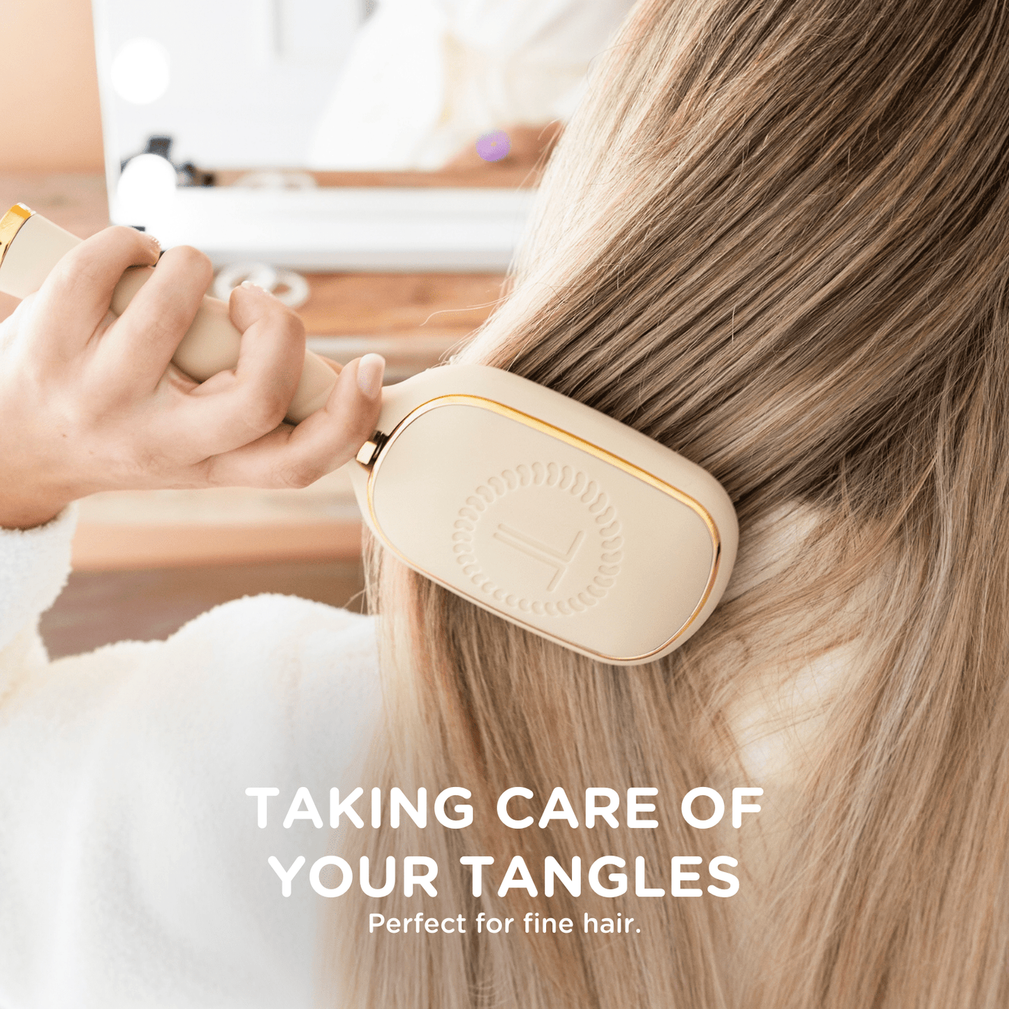 TELETIES - Detangler Hair Brush for Fine Hair – Tan in Tan - Full Size