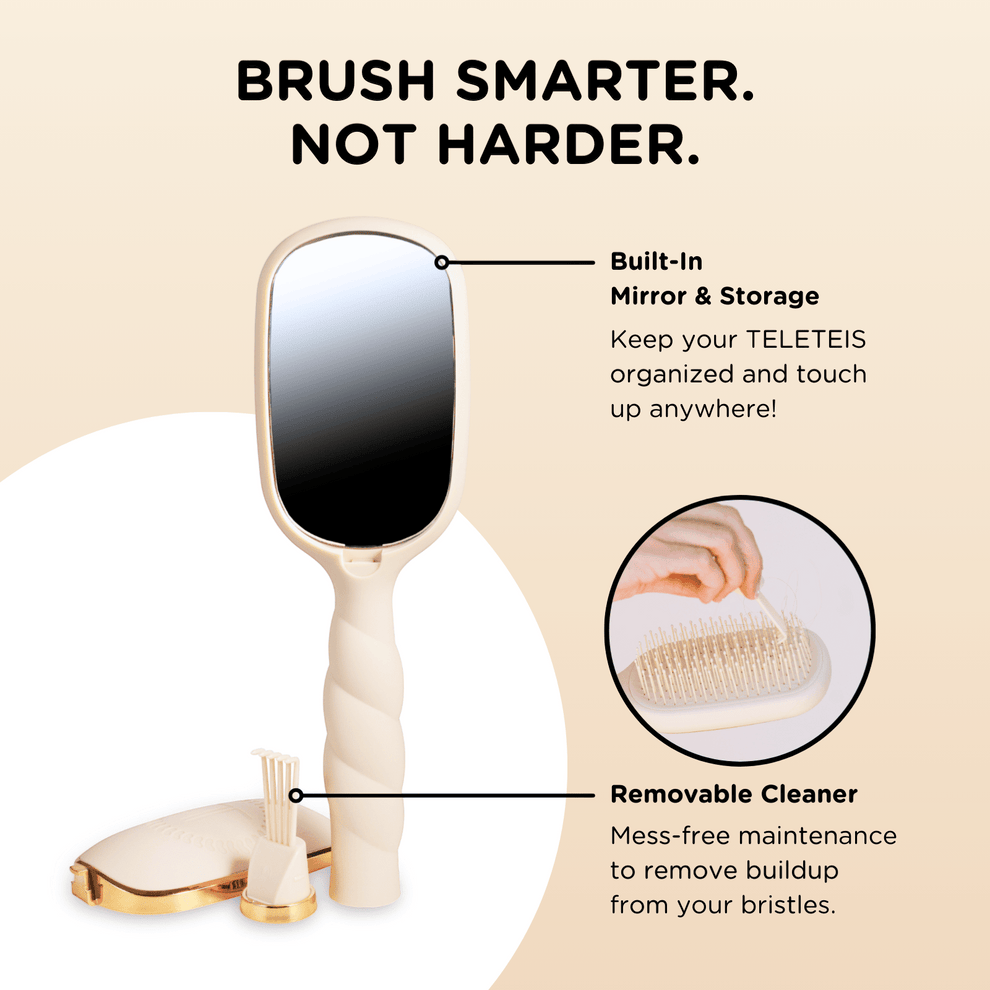 Detangler Hair Brush for Fine Hair – Tan - Hairbrush - TELETIES
