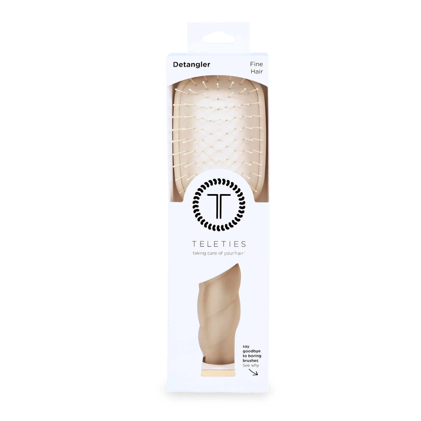 TELETIES - Detangler Hair Brush for Fine Hair – Tan in Tan - Full Size