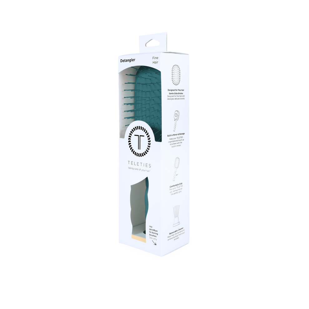 Detangler Hair Brush for Fine Hair - Teal With It - Hairbrush - TELETIES
