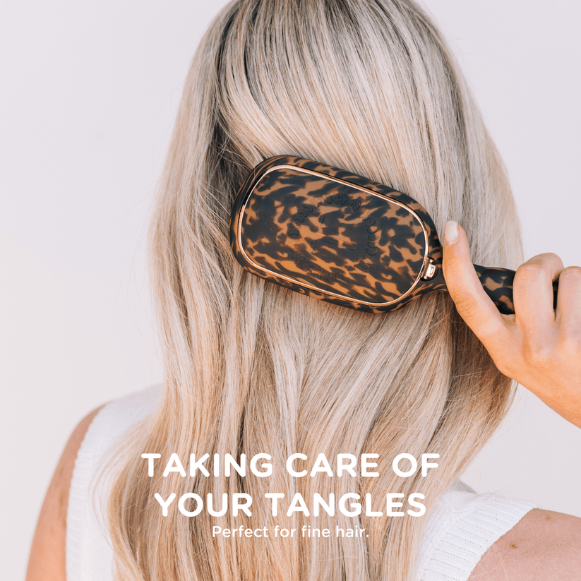 TELETIES - Detangler Hair Brush for Fine Hair – Tortoise in Brown - Full Size - Image 8