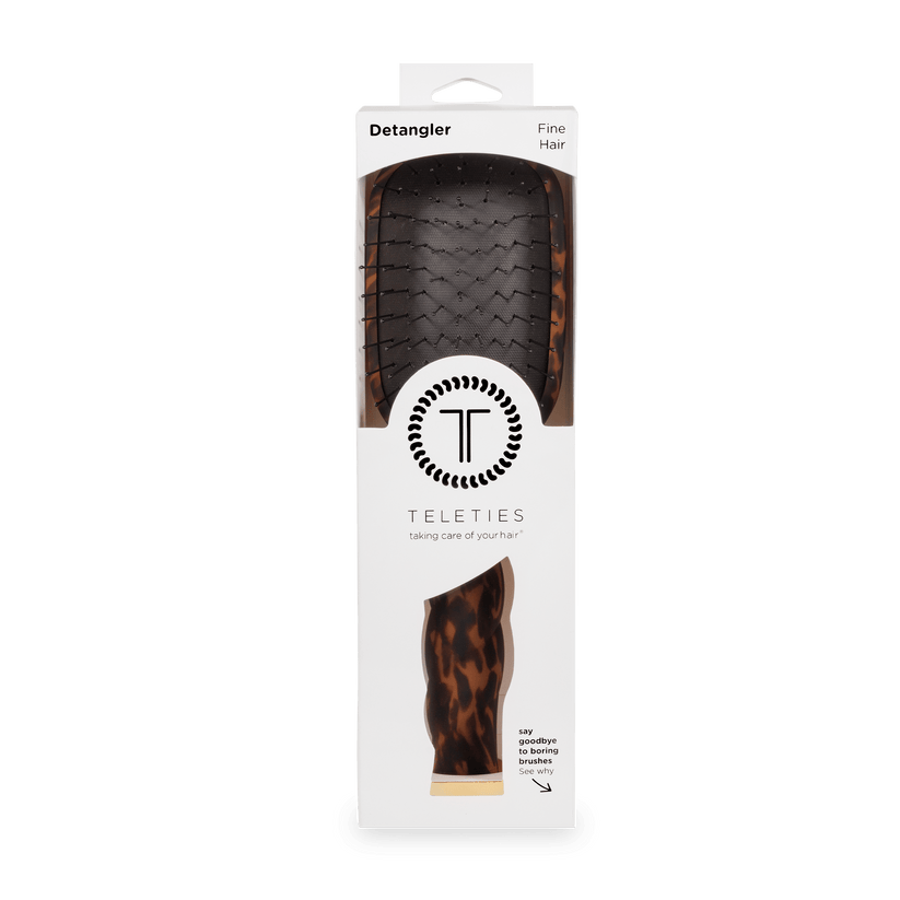 TELETIES - Detangler Hair Brush for Fine Hair – Tortoise in Brown - Full Size - Image 12