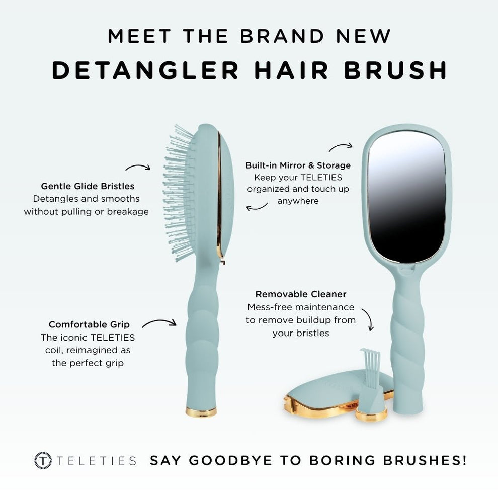 Detangler Hair Brush for Medium Hair – Blue - Hairbrush - TELETIES
