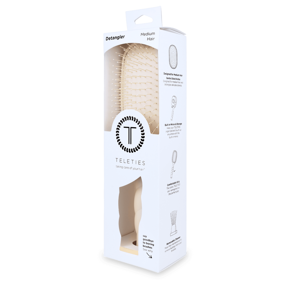 Detangler Hair Brush for Medium Hair – Tan - Hairbrush - TELETIES
