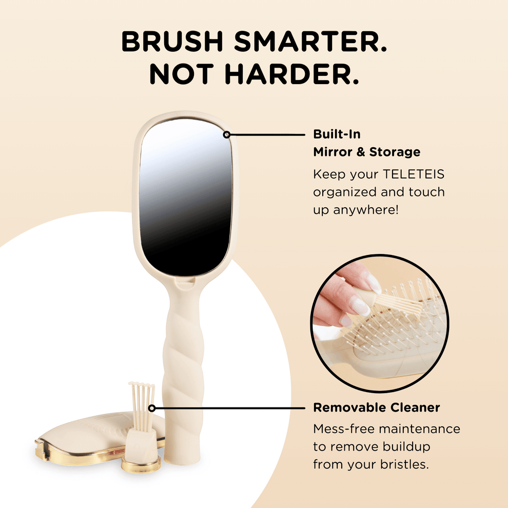 Detangler Hair Brush for Medium Hair – Tan - Hairbrush - TELETIES
