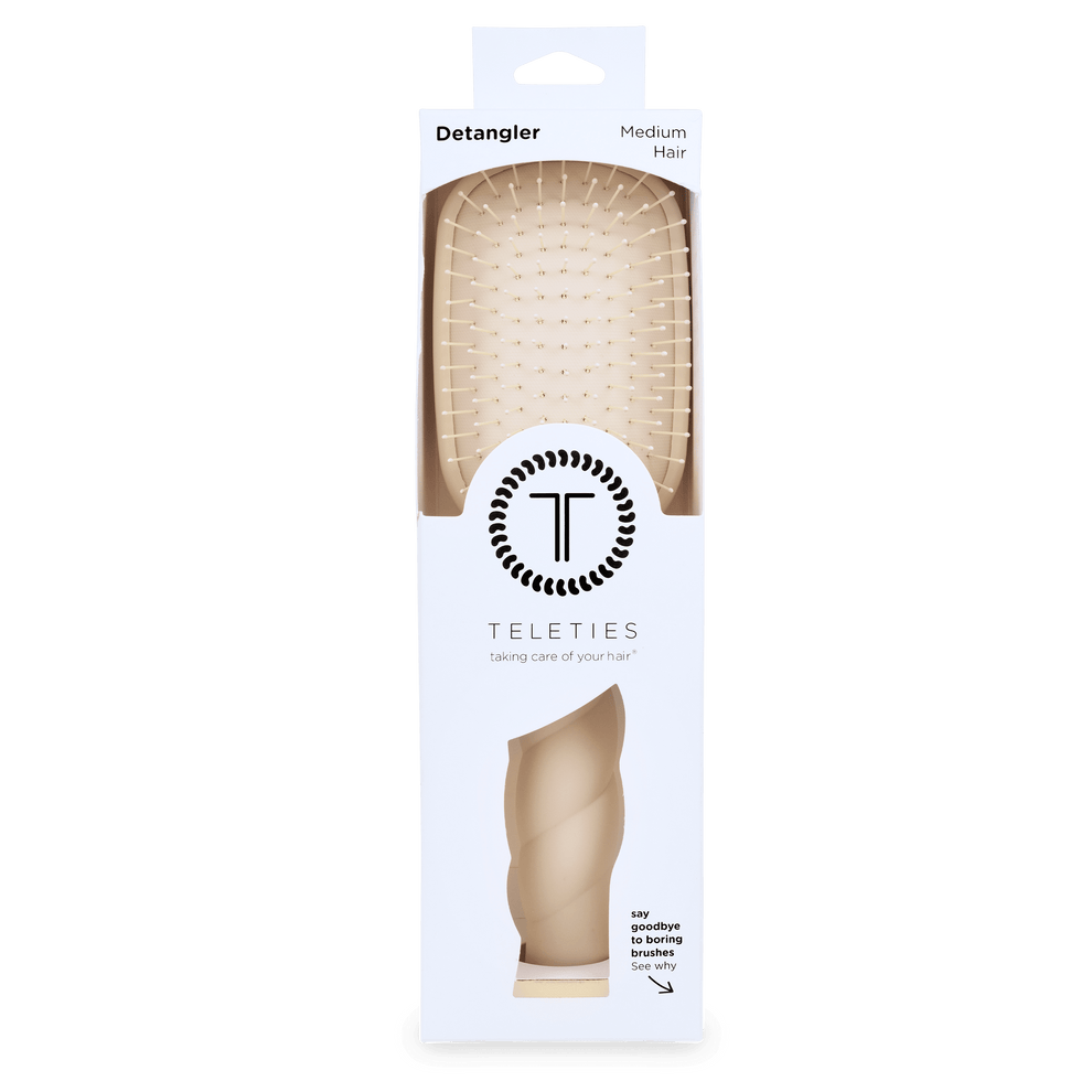 Detangler Hair Brush for Medium Hair – Tan - Hairbrush - TELETIES

