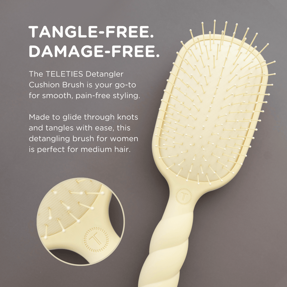 Detangler Hair Brush for Medium Hair – Tan - Hairbrush - TELETIES
