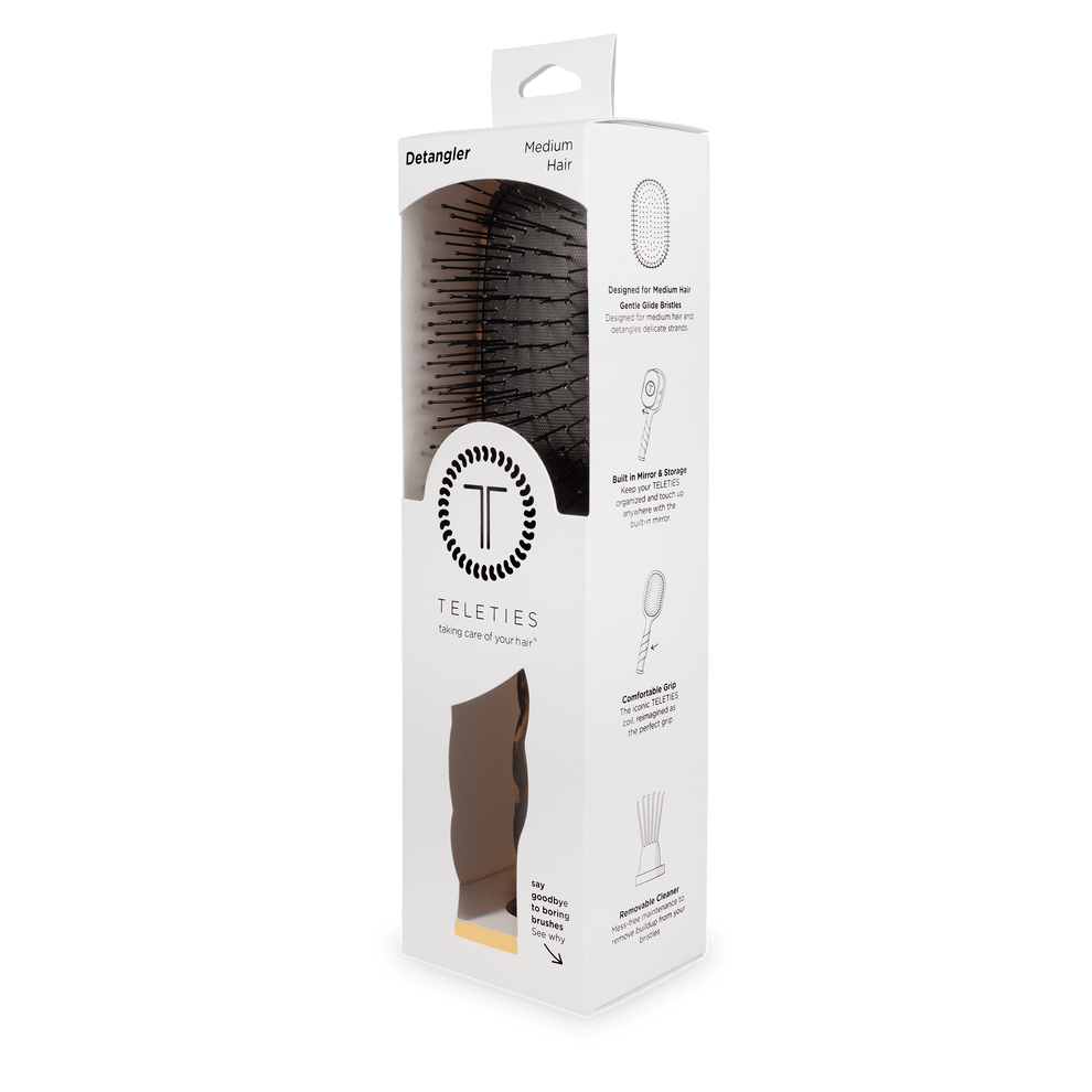 Detangler Hair Brush for Medium Hair – Tortoise - Hairbrush - TELETIES
