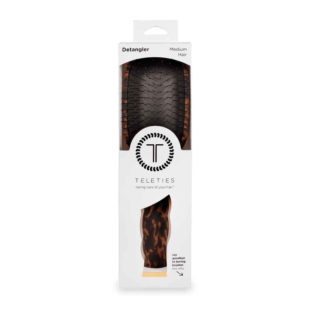 Detangler Hair Brush for Medium Hair – Tortoise - Hairbrush - TELETIES
