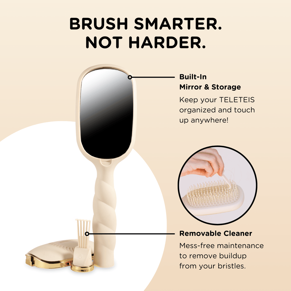 Detangler Hair Brush for Thick Hair – Tan - Hairbrush - TELETIES
