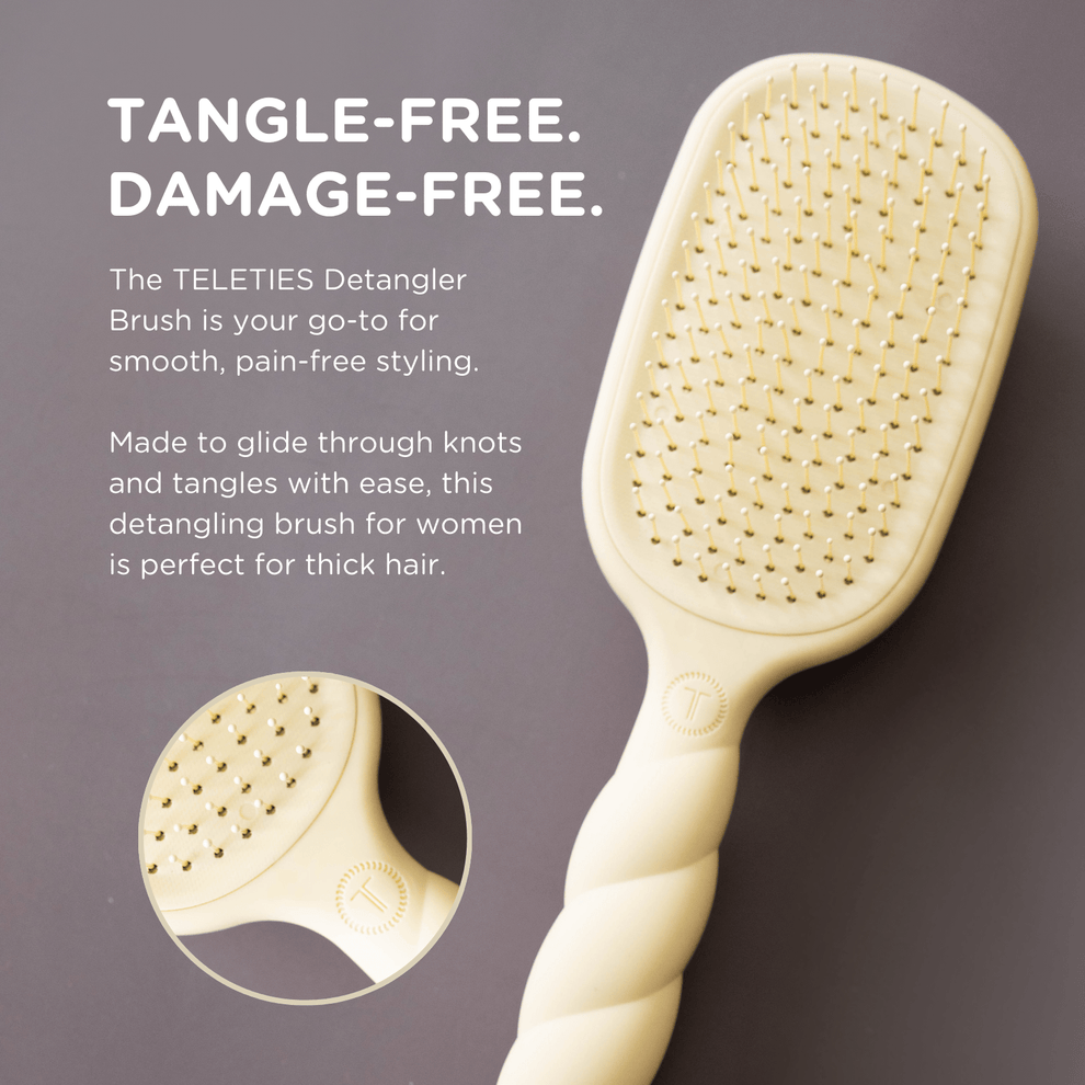 Detangler Hair Brush for Thick Hair – Tan - Hairbrush - TELETIES
