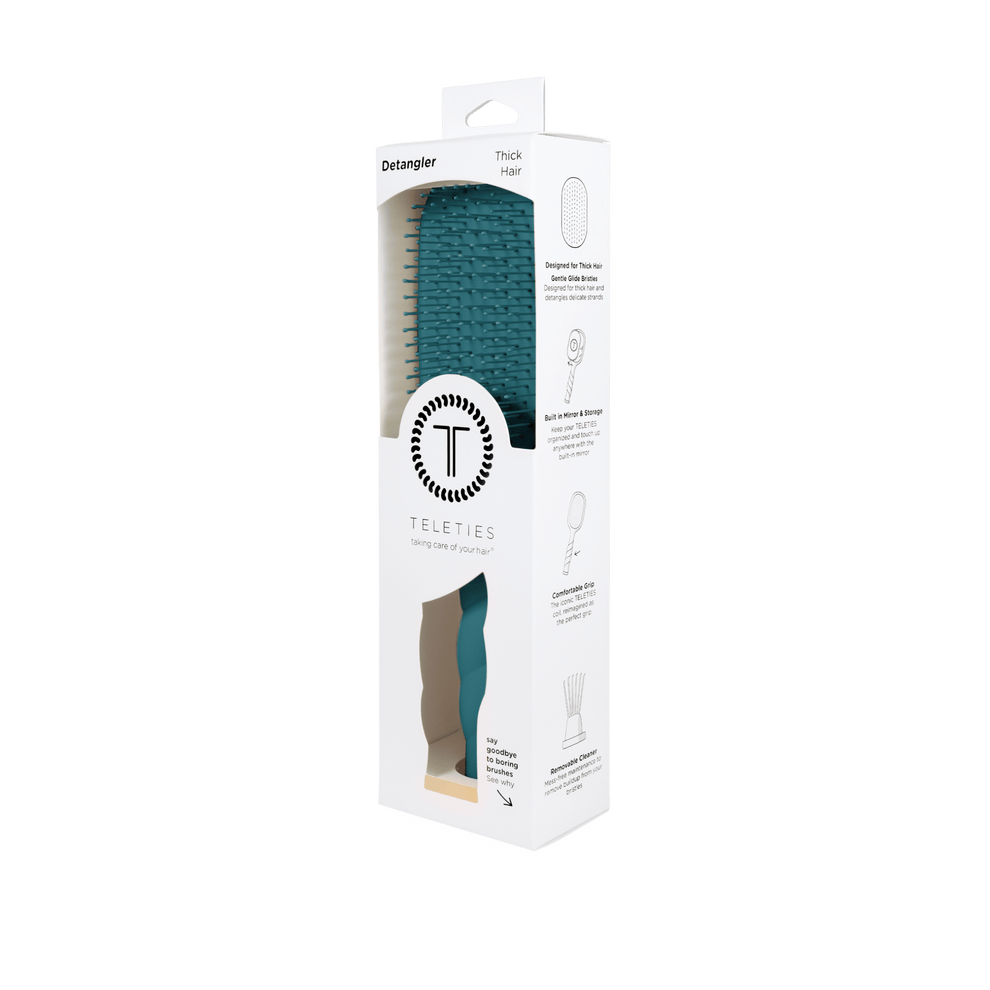 Detangler Hair Brush for Thick Hair - Teal With It - Hairbrush - TELETIES
