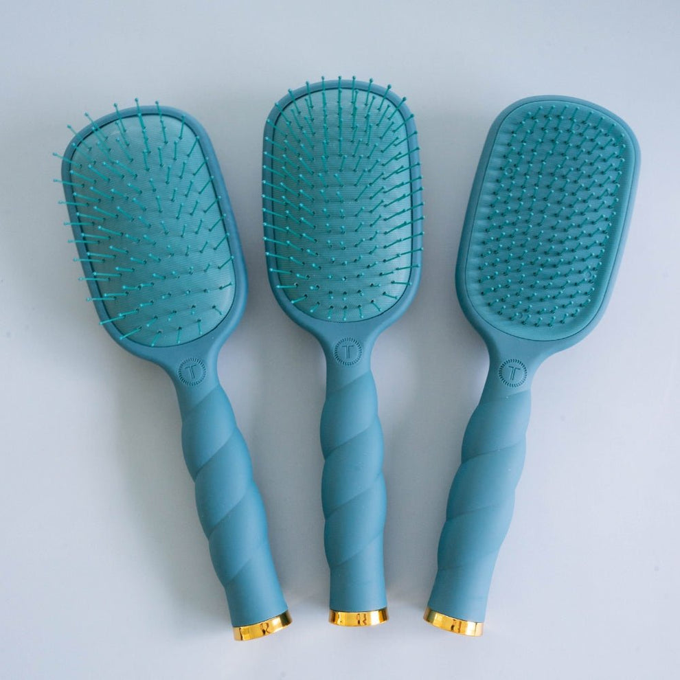 Detangler Hair Brush for Thick Hair - Teal With It - Hairbrush - TELETIES
