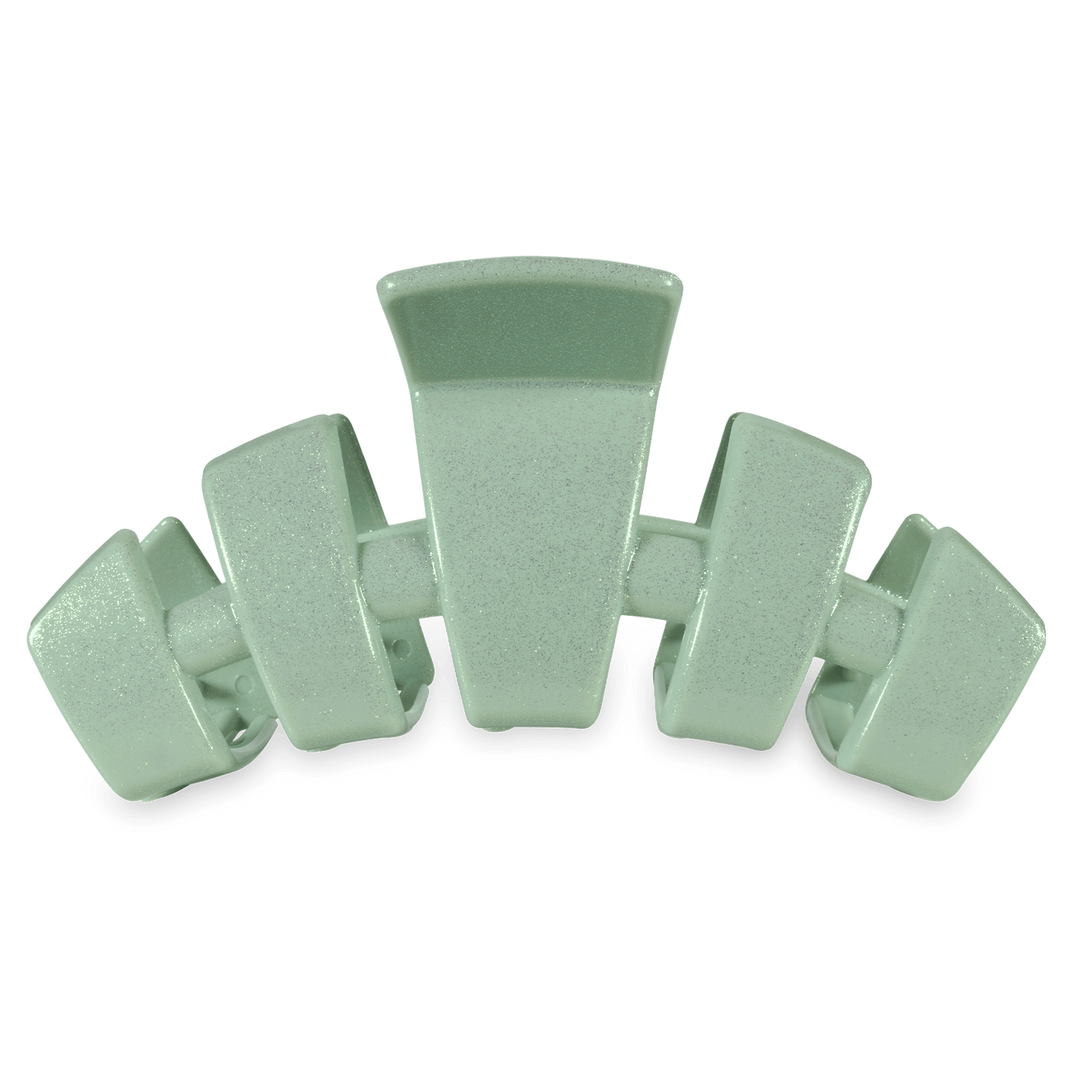 TELETIES - Dew Drop Large Classic Hair Clip in Green Shimmer - Large
