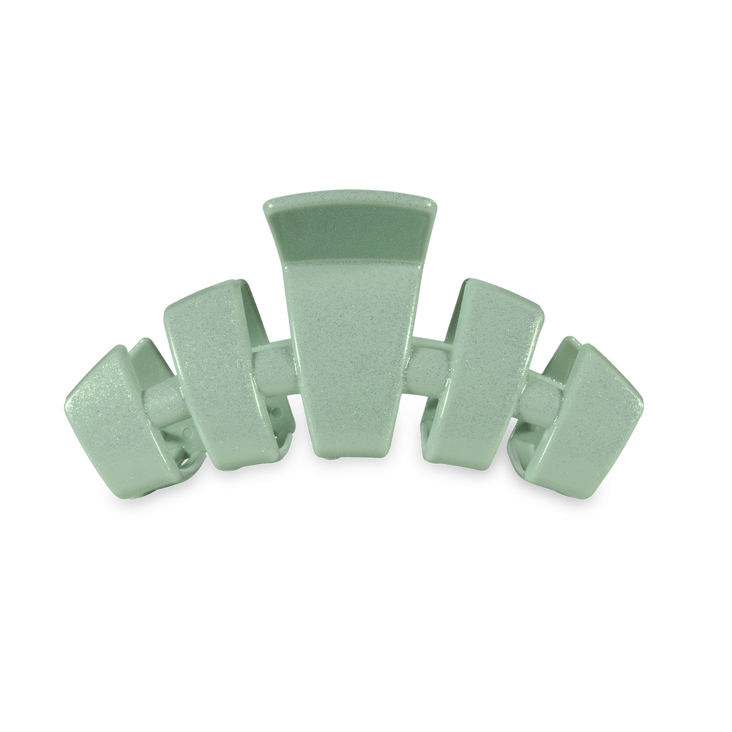 TELETIES - Dew Drop Medium Classic Hair Clip in Green Shimmer - Medium