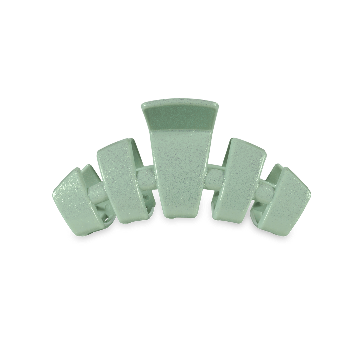TELETIES - Dew Drop Small Classic Hair Clip in Green  Shimmer - Small