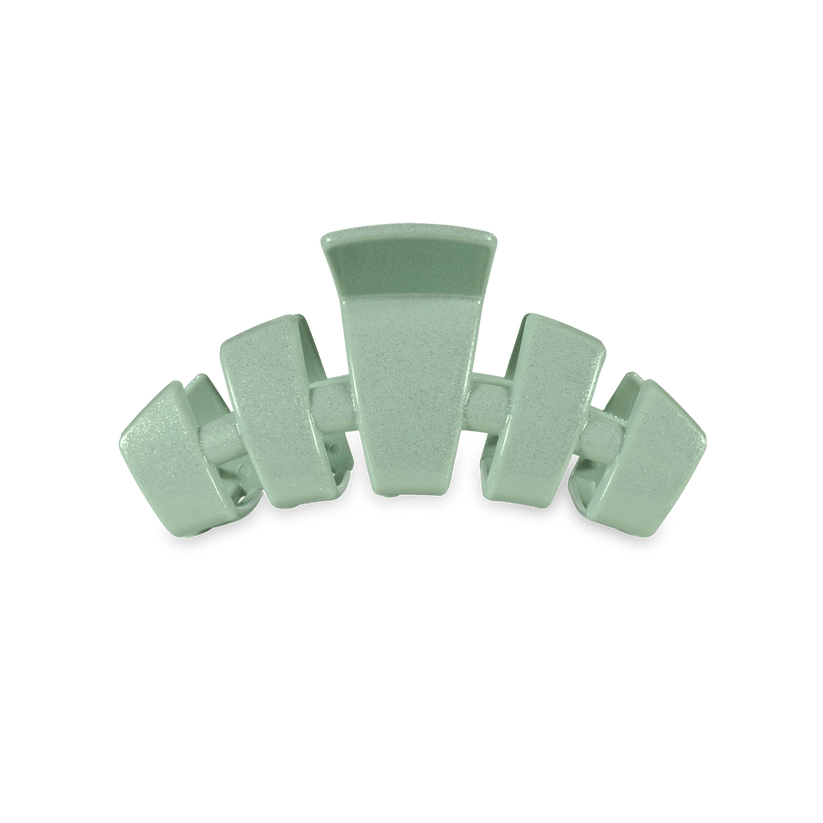 TELETIES - Dew Drop Small Classic Hair Clip in Green  Shimmer - Small - Image 1