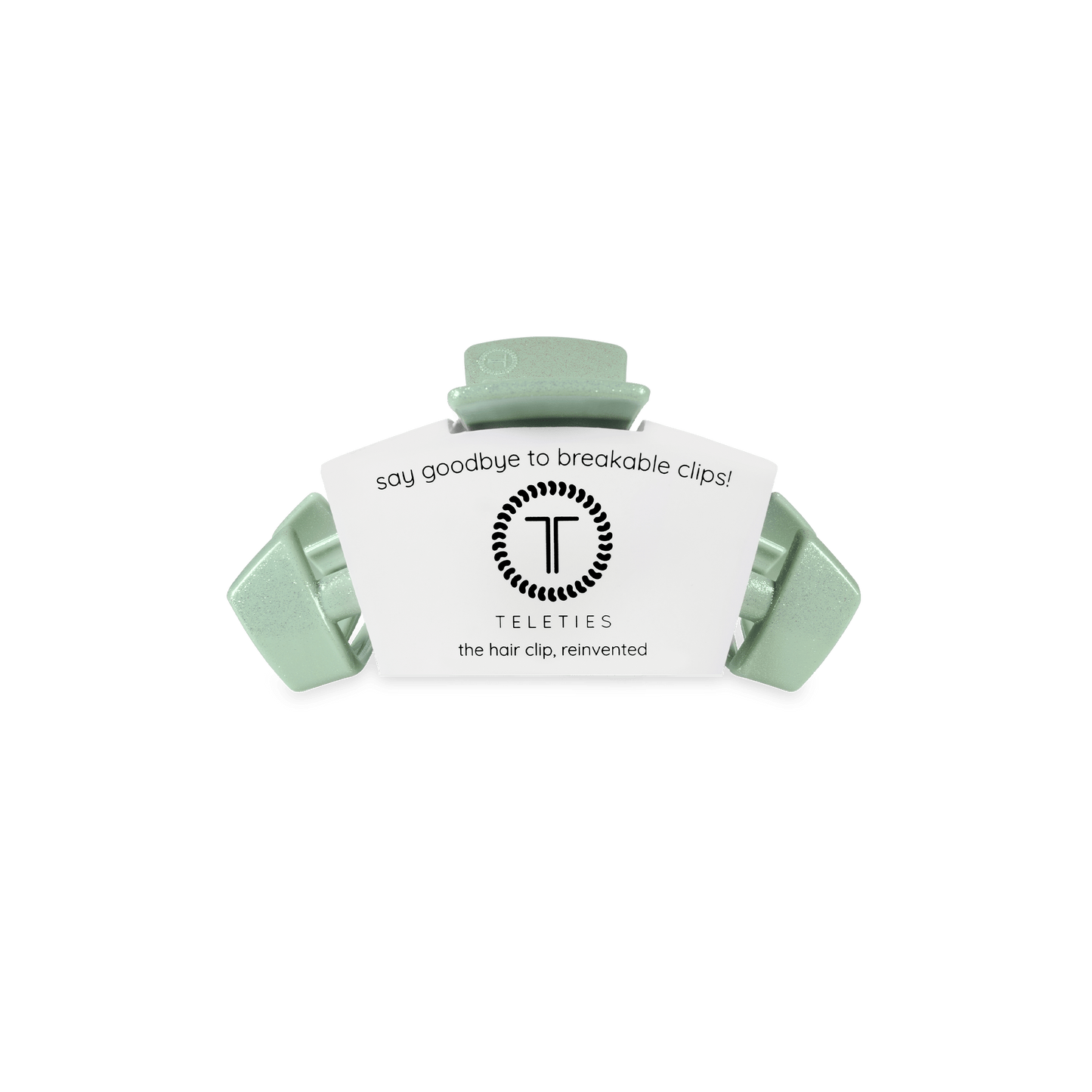 TELETIES - Dew Drop Tiny Classic Hair Clip in Green Shimmer - Tiny