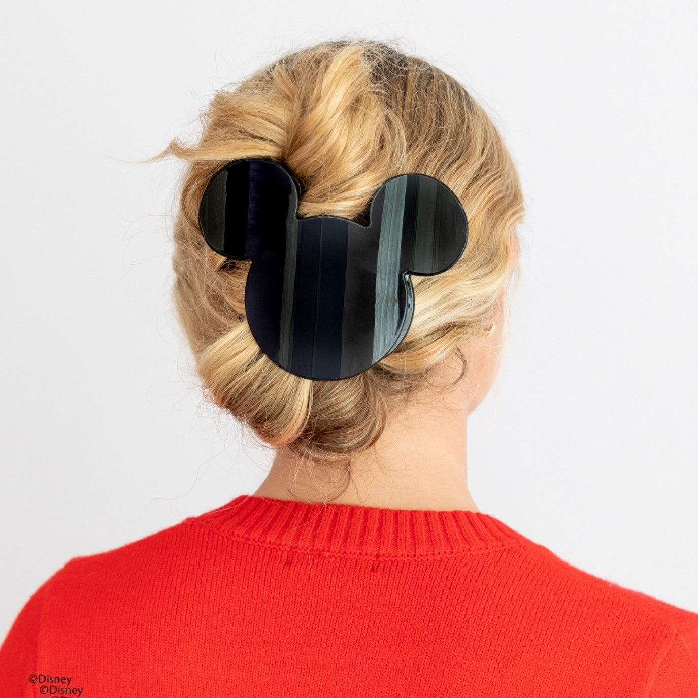 TELETIES - Disney: Mickey Mouse Shaped Large Flat Hair Clip in Black - Large