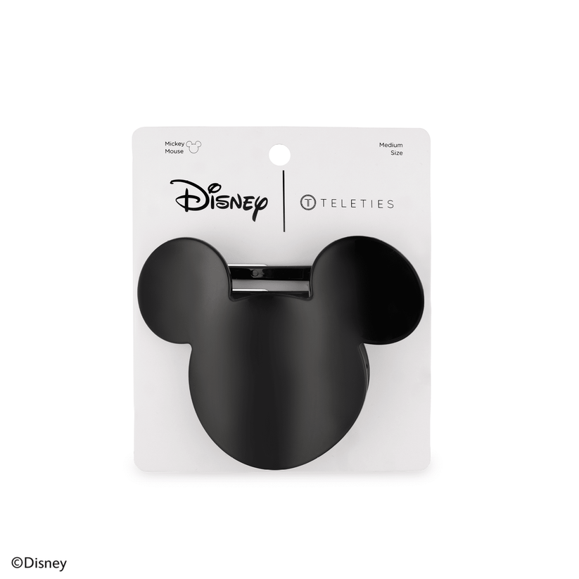 TELETIES - Disney: Mickey Mouse Shaped Medium Flat Hair Clip in Black - Medium - Image 4