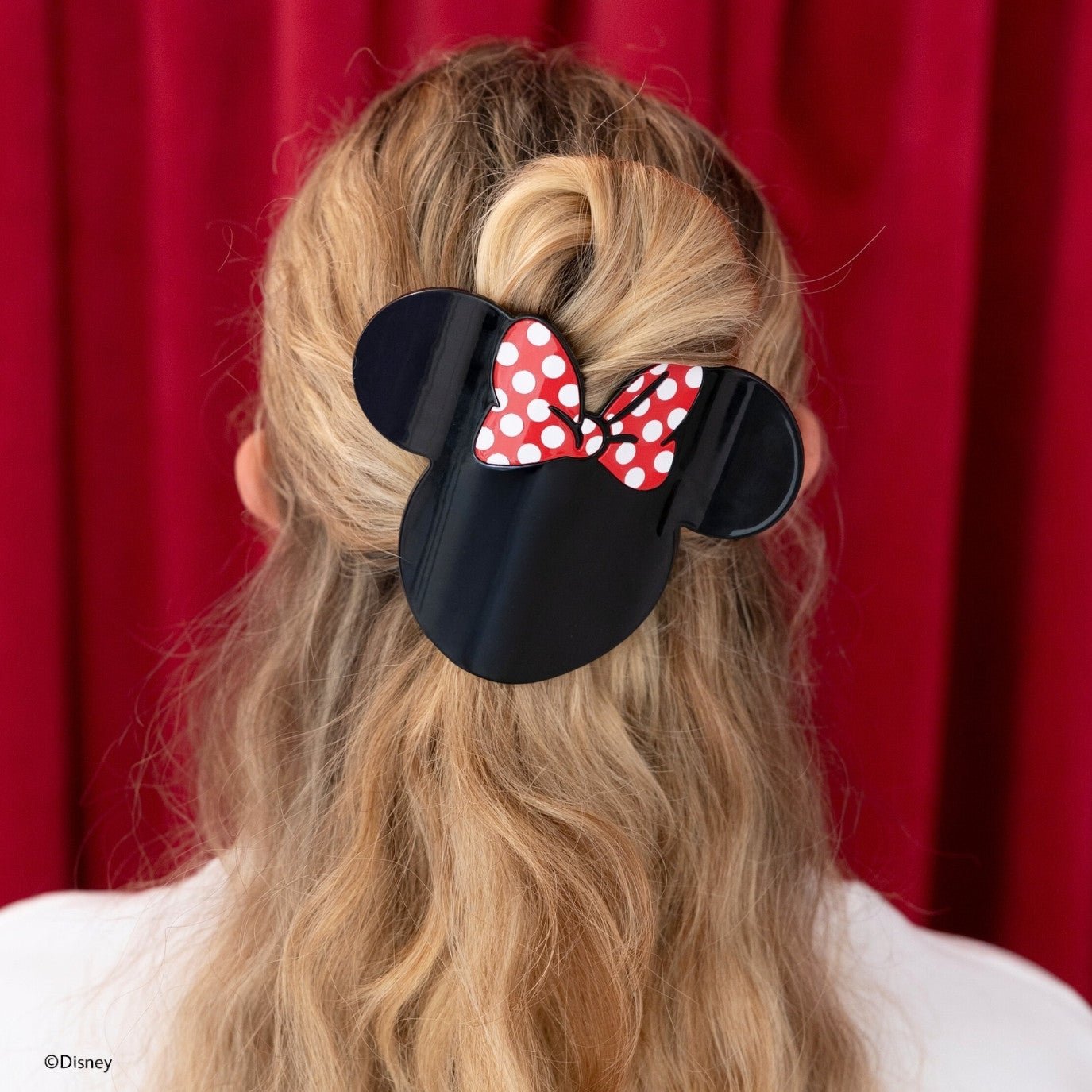 TELETIES - Disney: Minnie Mouse Shaped Large Flat Hair Clip in Black - Large