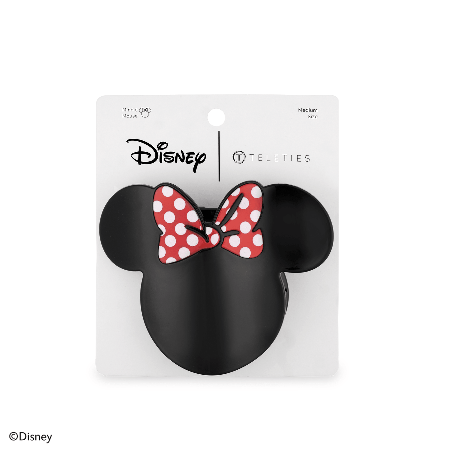 TELETIES - Disney: Minnie Mouse Shaped Medium Flat Hair Clip in Black - Medium