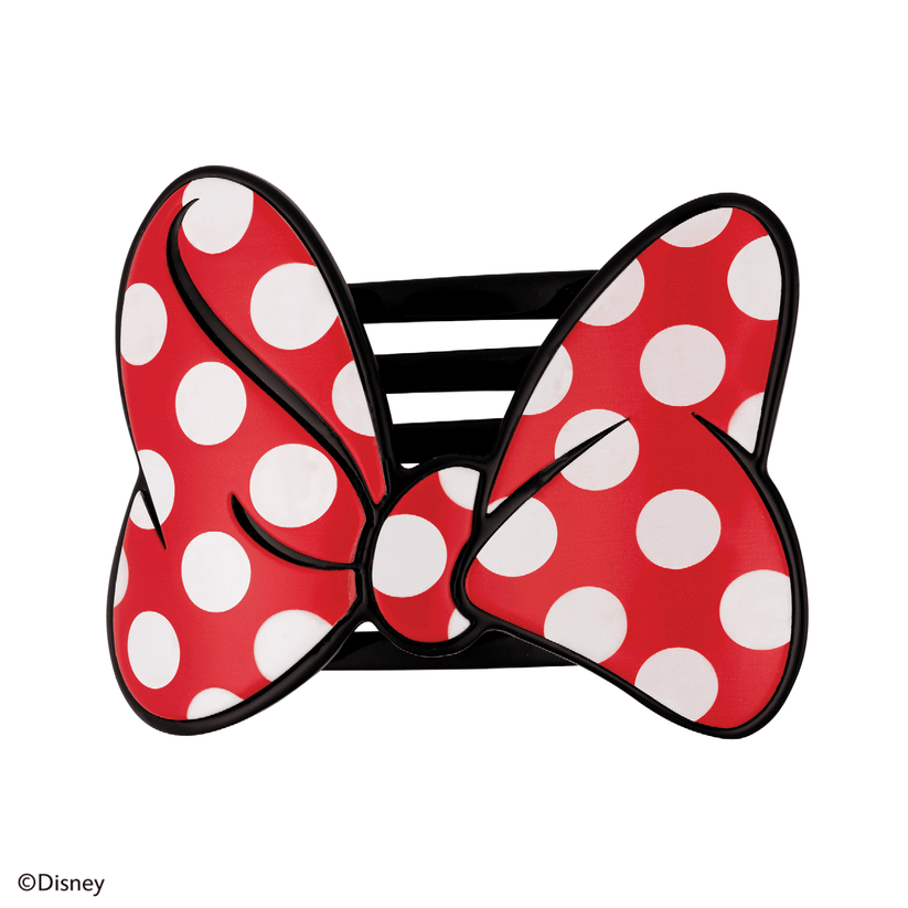 TELETIES - Disney: Minnie's Bow Medium Flat Hair Clip in Red Polka Dots Black - Medium - Image 1
