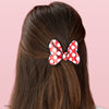 TELETIES - Disney: Minnie's Bow Small Flat Hair Clip in Red Polka Dots Black - Small - Image - 2