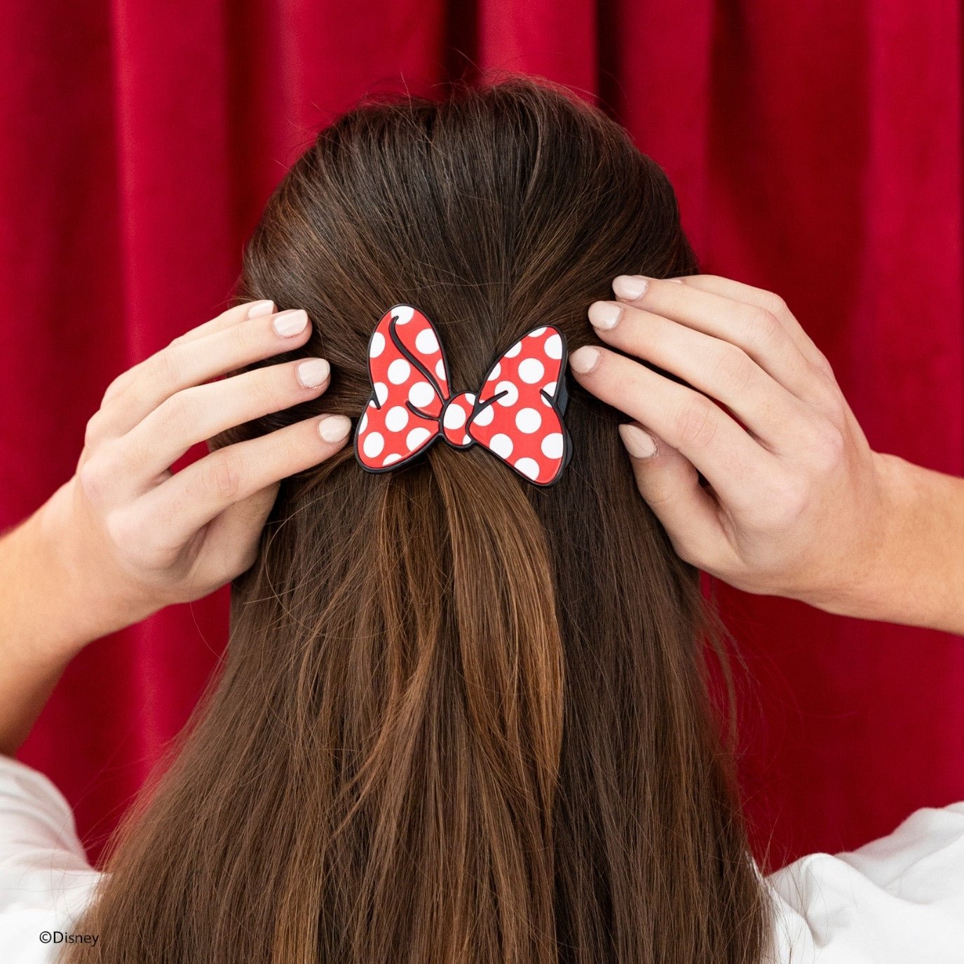TELETIES - Disney: Minnie's Bow Tiny Flat Hair Clip in Red Polka Dots Black - Tiny