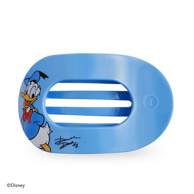 TELETIES - Donald Duck Large Flat Round Hair Clip in Blue - Large - Image 1