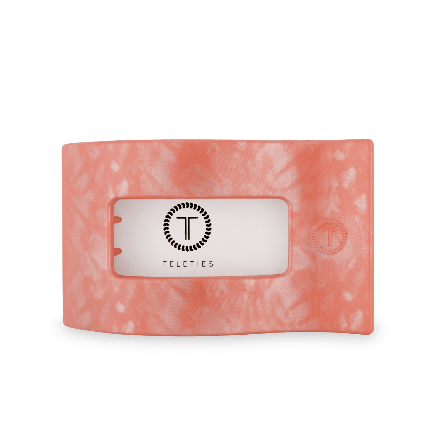 TELETIES - Dreamsicle Large Flat Rectangle Hair Clip in Orange - Large