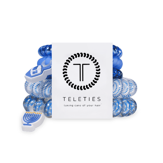 Drop It Like a Dreidel Mix Pack Hair Ties in Blue  White - Mix Pack