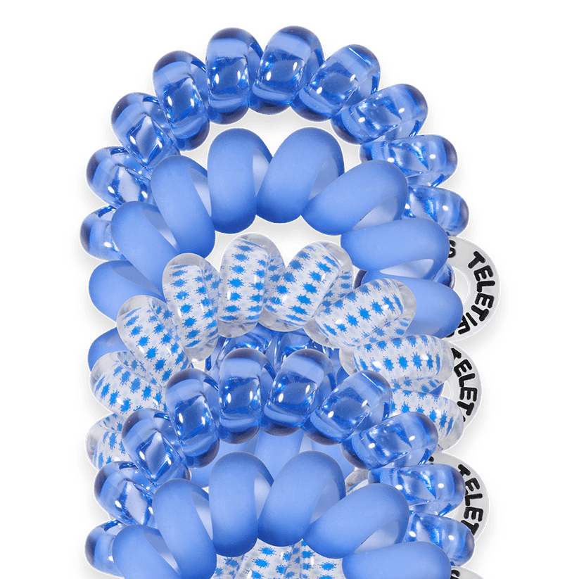 TELETIES - Drop It Like a Dreidel Tiny Hair Ties in Blue White - Tiny - Image 3