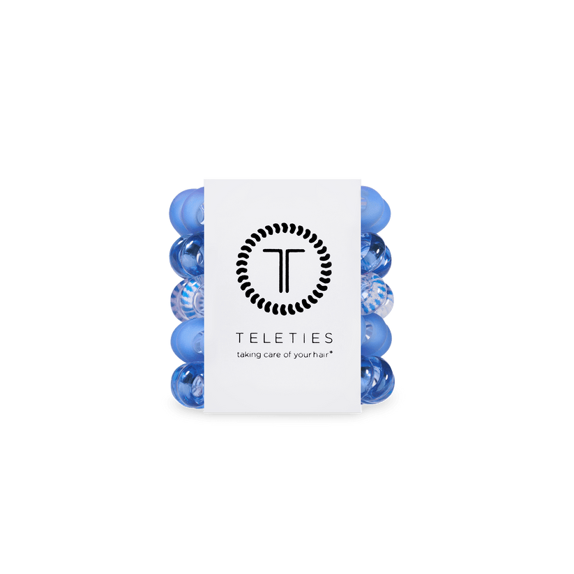 TELETIES - Drop It Like a Dreidel Tiny Hair Ties in Blue White - Tiny - Image 1
