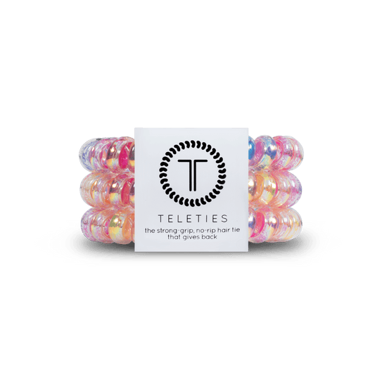 Eat Glitter for Breakfast Large Hair Ties
                in Blue Pink Purple Yellow Rainbow - Large
              